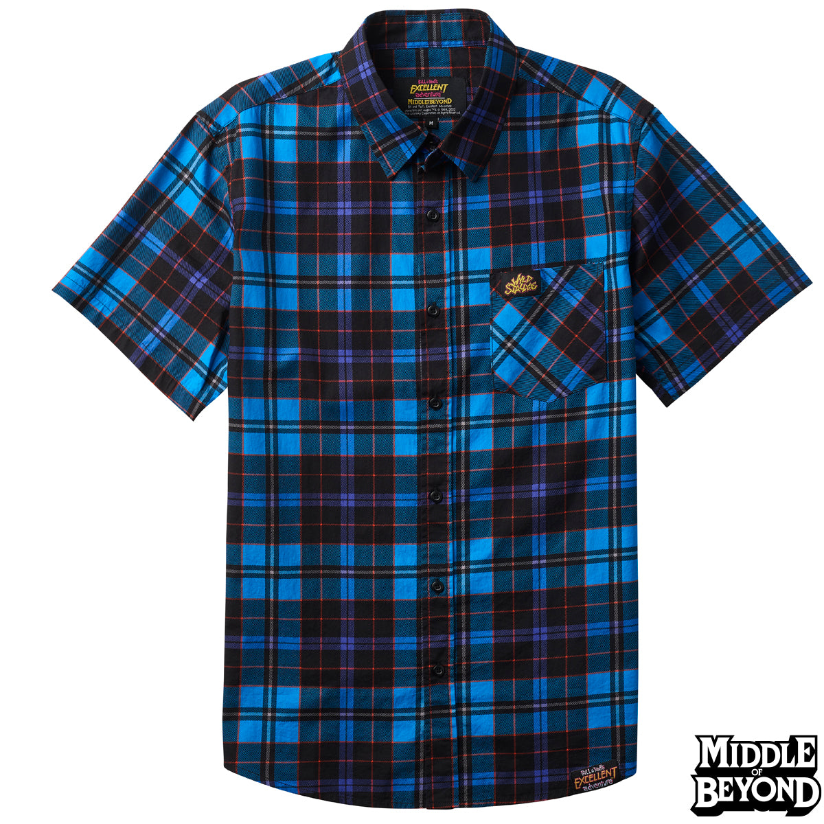 Bill & Ted's Excellent Adventure Plaid Short Sleeve Button-Up Shirt –  Middle of Beyond
