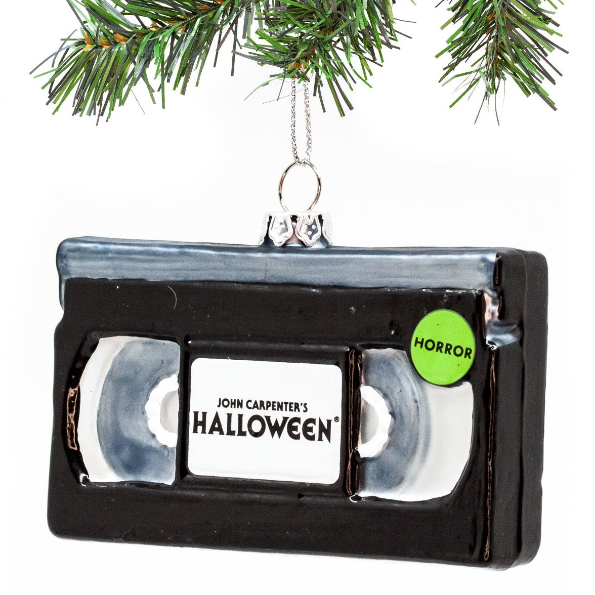 Halloween VHS Glass Ornament