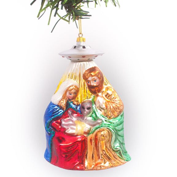 Alien Nativity Glass Ornament – Middle of Beyond