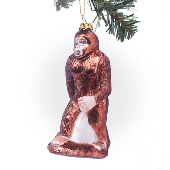 Bigfoot Sasquatch Glass Ornament