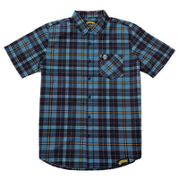 Demons Plaid Short Sleeve Button-Up Shirt