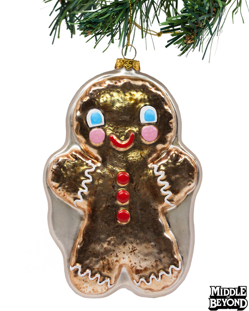 Krampus Film Gingerbread Man Glass Ornament