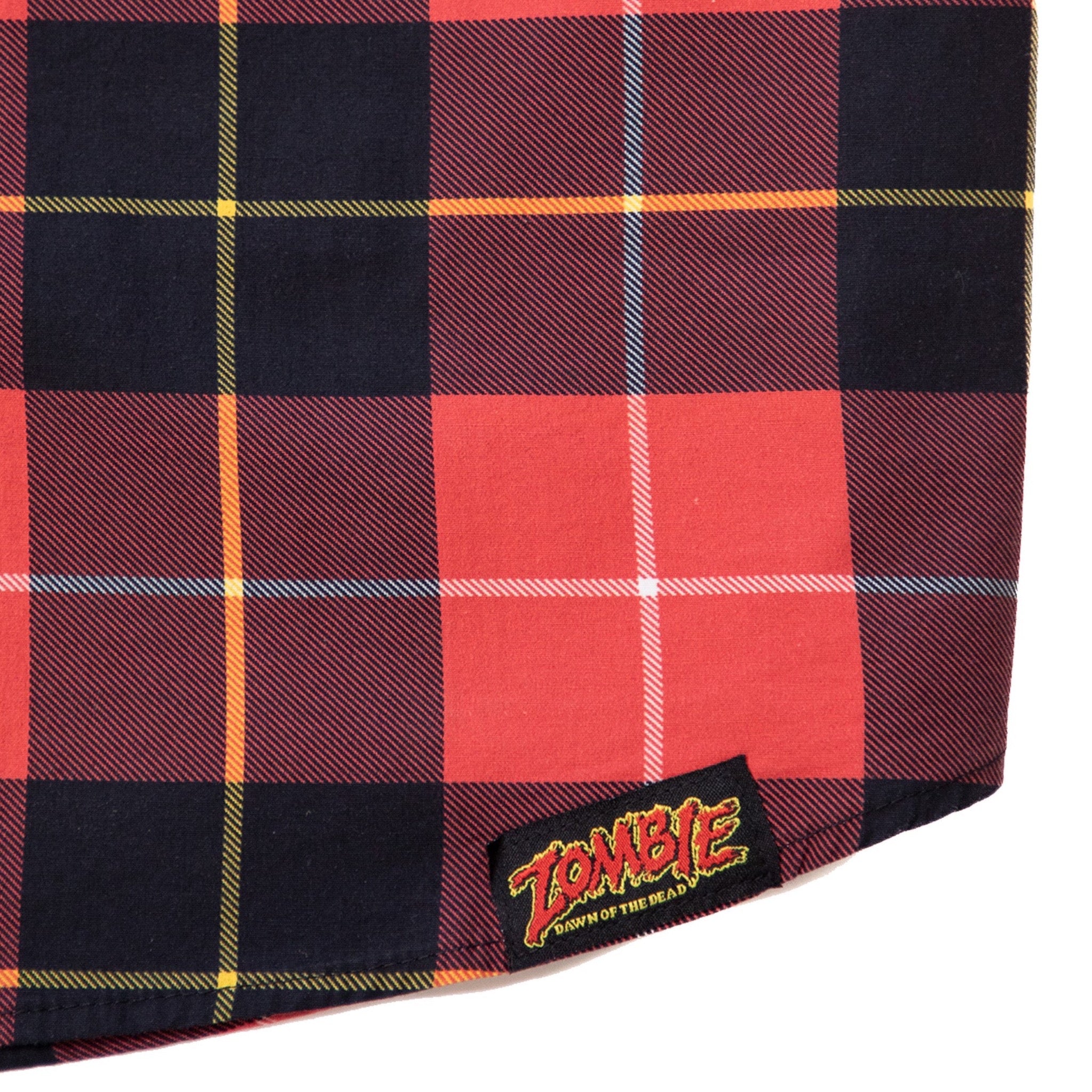 Zombie: Dawn of the Dead Plaid Short Sleeve Button-Up Shirt