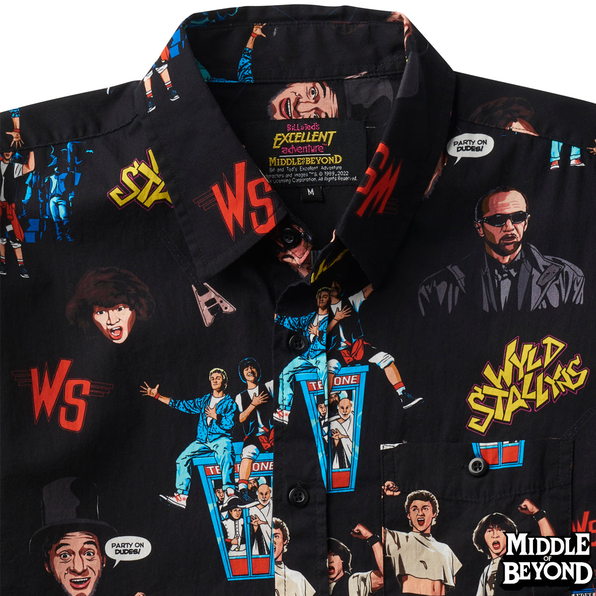 Bill & Ted's the Excellent Adventure Short Sleeve Button-Up Shirt