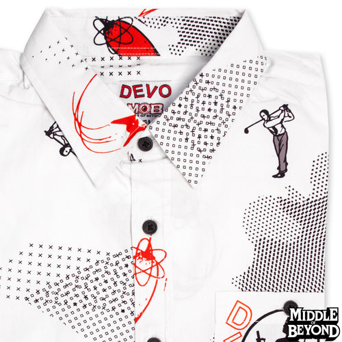 DEVO Leisure Wear Short Sleeve Button-Up Shirt- White Version