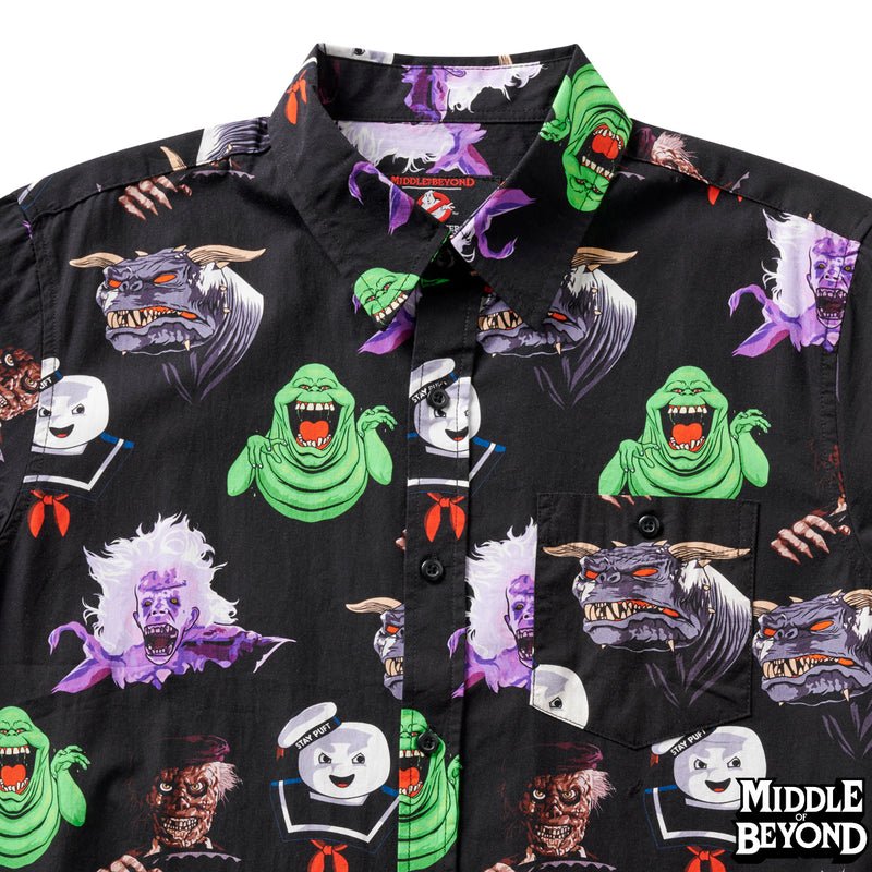 Ghostbusters Entities Short Sleeve Button-Up Shirt