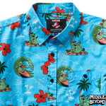 Ghostbusters Summer Slimer Short Sleeve Button-Up Shirt