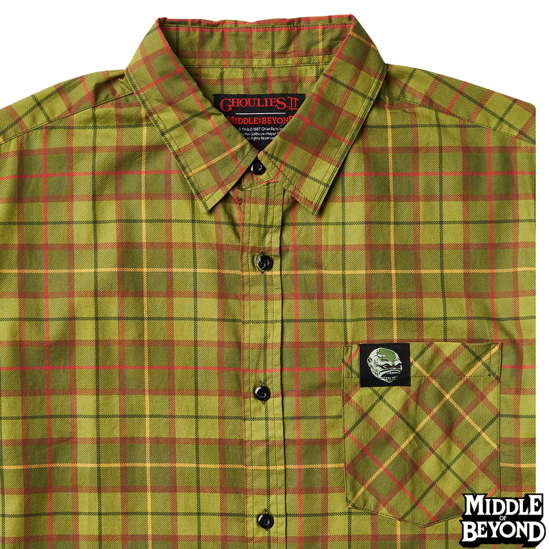 Ghoulies 2 Plaid Short Sleeve Button-Up Shirt