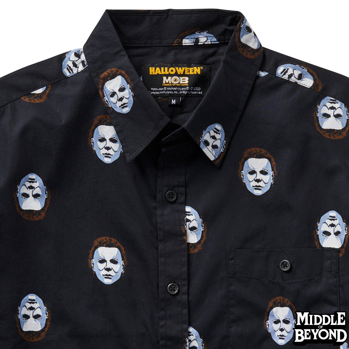 Halloween Short Sleeve Button-Up Shirt Version 1