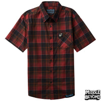 Krampus Film Plaid Short Sleeve Button-Up Shirt