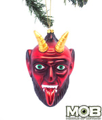 Krampus The Christmas Devil Glass Ornament- Head