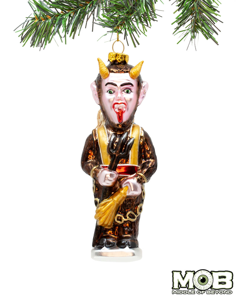 Krampus The Christmas Devil Glass Ornament- Standing