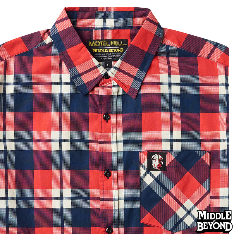 Motel Hell Plaid Short Sleeve Button-Up Shirt