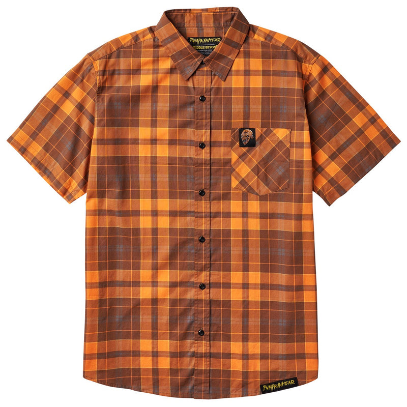 Pumpkinhead Plaid Short Sleeve Button-Up Shirt