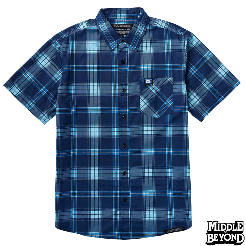 Poltergeist Plaid Short Sleeve Button-Up Shirt