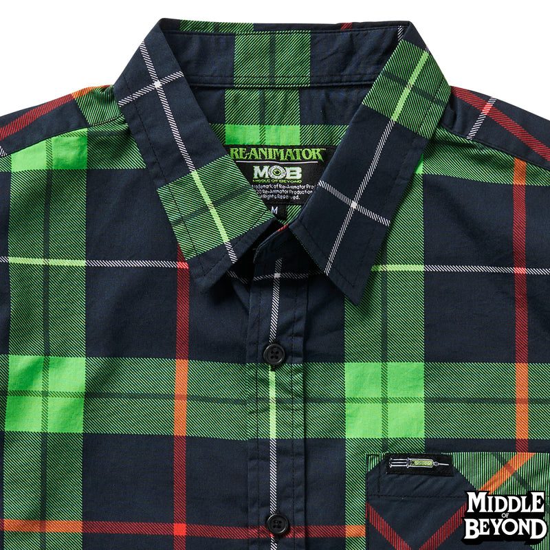 Re-Animator Plaid Short Sleeve Button-Up Shirt