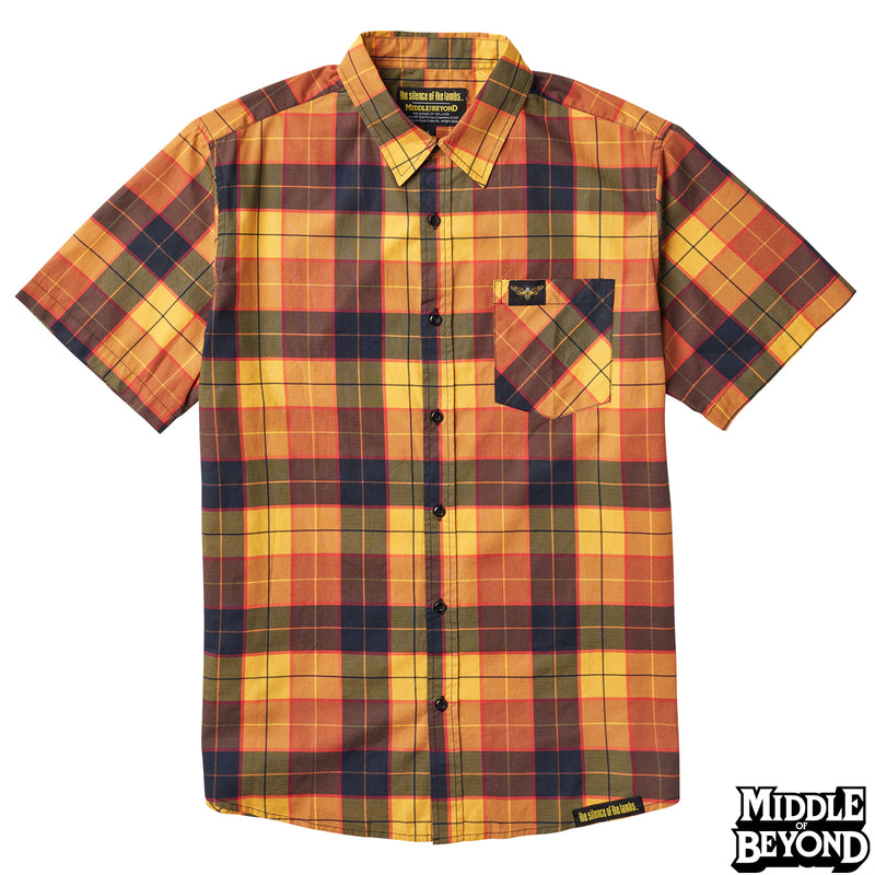 Silence of the Lambs Plaid Short Sleeve Button-Up Shirt