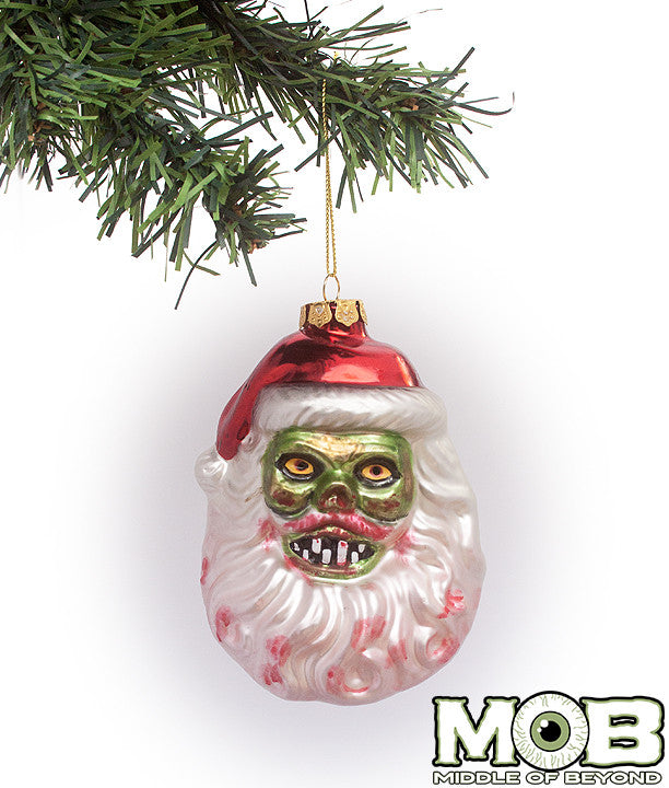 Zombie Santa Glass Ornament