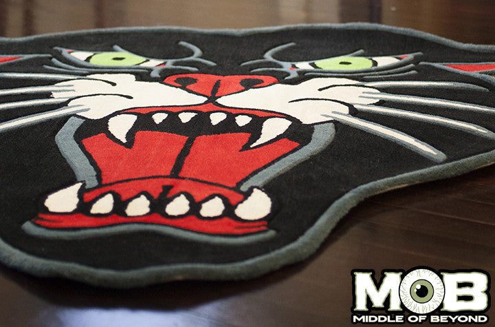 Panther Head Rug